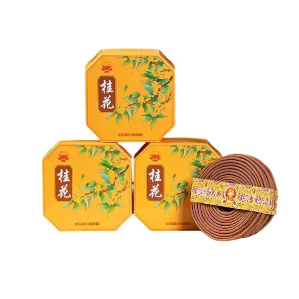 Osmanthus Jasmine and Sandalwood Scent Incense Coils Gift Set - 3 Box