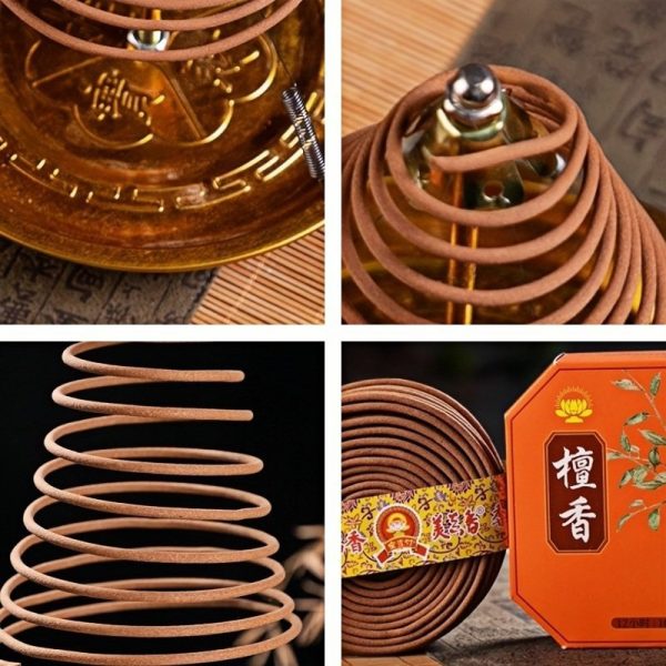 Osmanthus Jasmine and Sandalwood Scent Incense Coils Gift Set - 3 Box