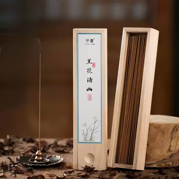 Chinese Traditional Magnolia Fragrant Incense Sticks with Wooden Box