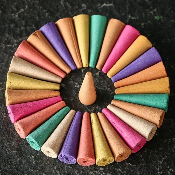 Colorful Natural Mixed Scent Backflow Cone Incense Waterfall