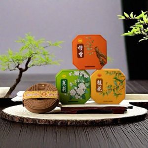 Osmanthus Jasmine and Sandalwood Scent Incense Coils Gift Set - 3 Box