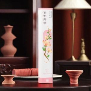 Premium Handmade Magnolia Floral Aromatic Portable Incense Stick with Wooden Box