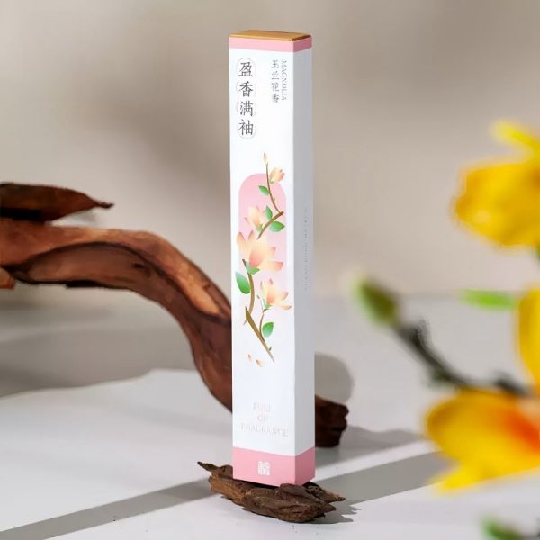Premium Handmade Magnolia Floral Aromatic Portable Incense Stick with Wooden Box