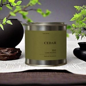 Premium-Handmade-Natural-Cedar-Conical-Incense-with-Metal-Jar.jpg Premium Handmade Natural Cedar Conical Incense with Metal Jar