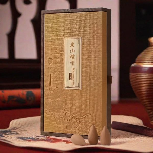 Premium Handmade Sandalwood Fragrance Backflow Incense Cones Box