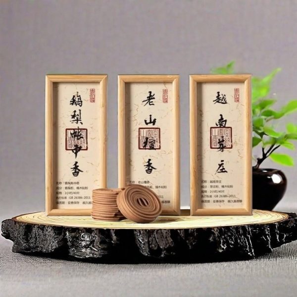 Premium Handmade Vietnam Agarwood Goose Pear and Sandalwood Coil Incense Gift Set - 3 Box